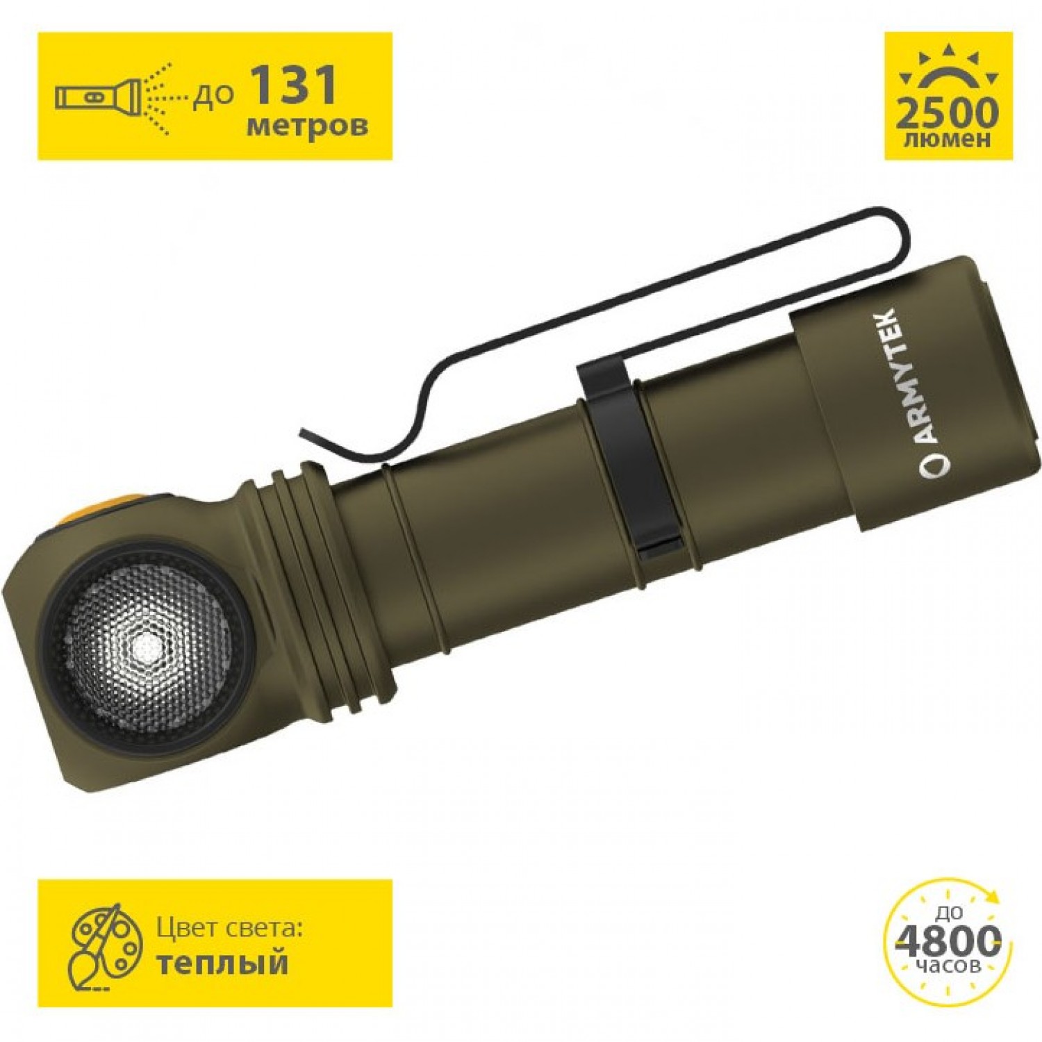 ARMYTEK WIZARD C2 PRO MAGNET USB OLIVE WHITE F08701CO. Купить Фонарь на  Официальном Сайте ARMYTEK в России.