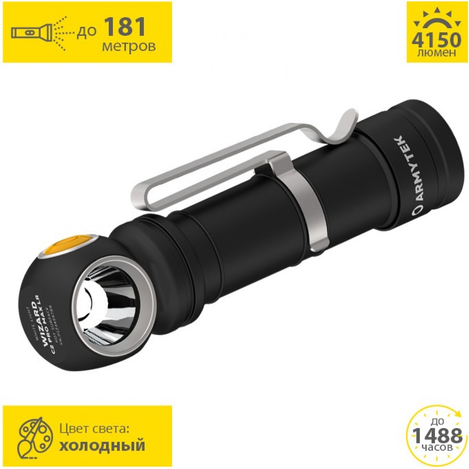 Armytek Wizard C2 Pro Magnet hoofd- en zaklamp