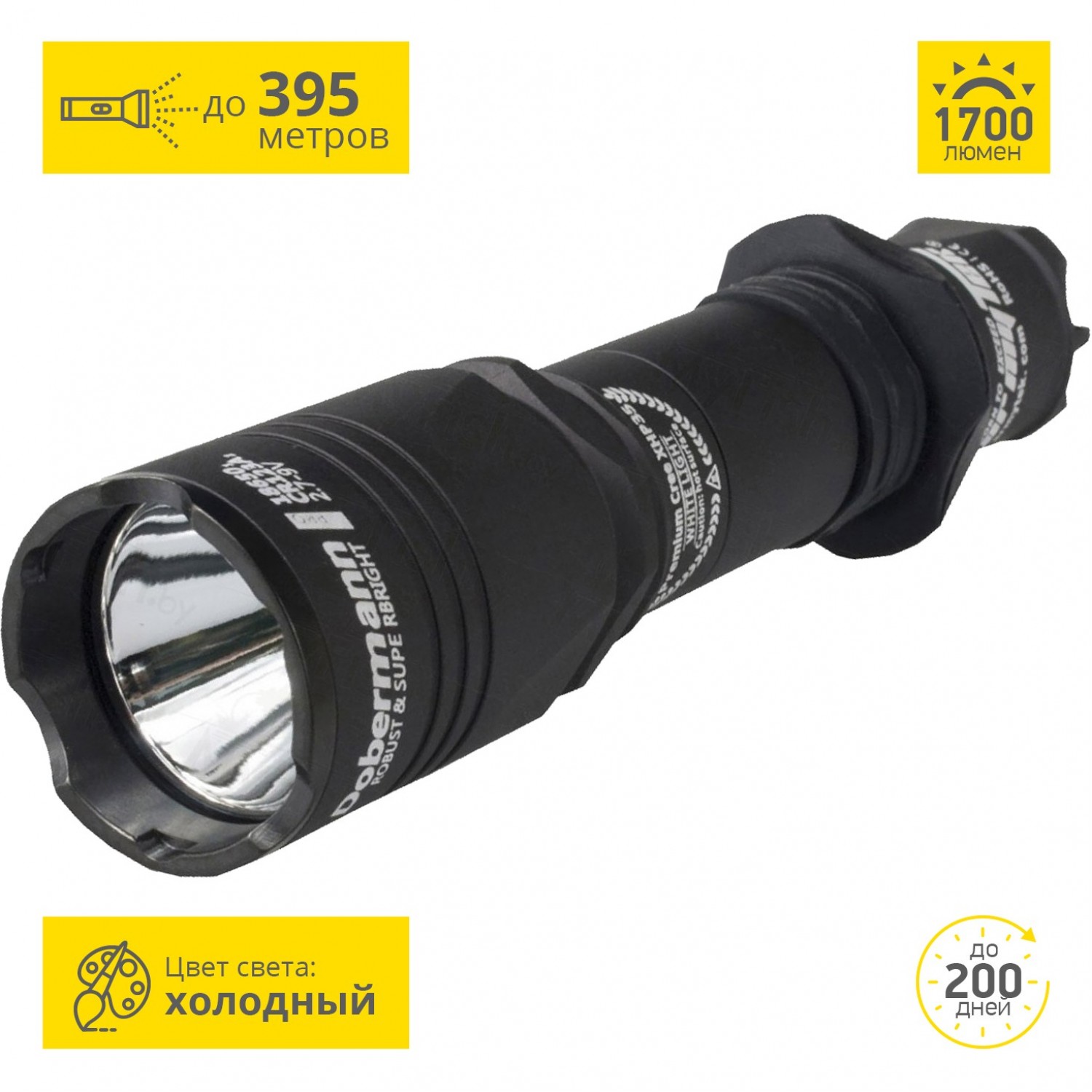 ARMYTEK DOBERMANN PRO XHP35 HI F02102BC. Купить Подствольный фонарь на  Официальном Сайте ARMYTEK в России.