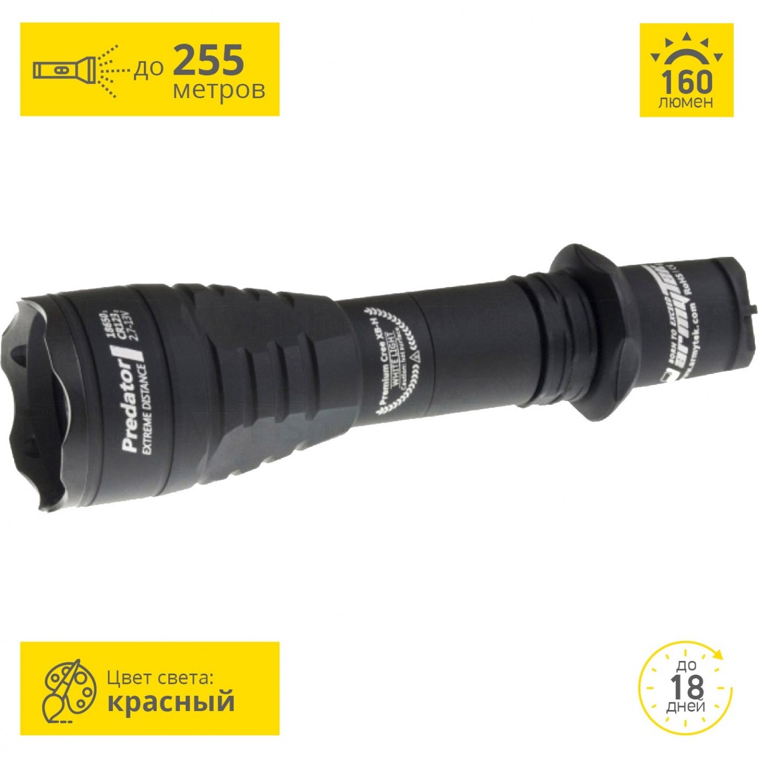 ARMYTEK PREDATOR V3 XP-E2 F01602BR. Купить Подствольный фонарь на  Официальном Сайте ARMYTEK в России.